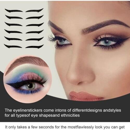 NEW 6 Pairs Eyeliner Stickers Eye Makeup Glitter Silver Eye Liner Eyeshadow Sticker Long Lasting Charming Cosmetics Tool TSLM1
