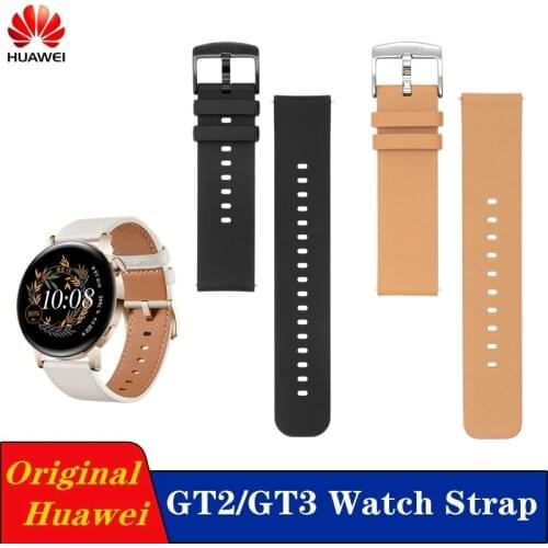 Original 20mm Replacement Leather Strap for Huawei GT 2 42mm Watch Band Honor Magic 2 42mm Silicon Band