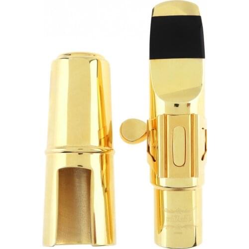 Soprano bB Saxophone Mouthpiece Goldplated Copper Brass Sax Mouth Size 6C 7C for Classical Jazz Music Saxophone Mouthpiece