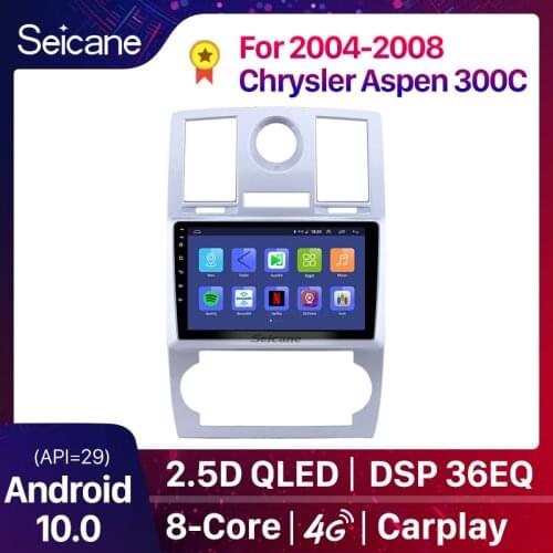 Seicane Android 10.0 2din Car GPS Head Unit Player For Chrysler Aspen 300C 2004 2005 2006 2007 2008 Octa-core Support OBD2 WiFi