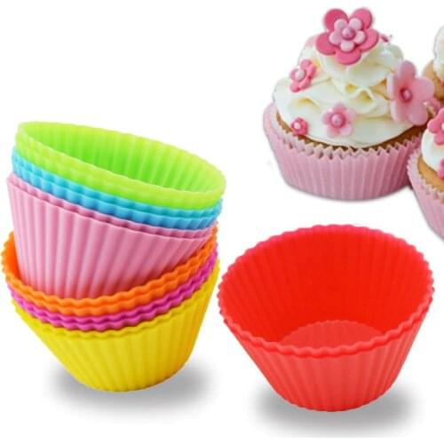 5pcs Silicone Mold Heart Cupcake Soap Silicone Cake Mold Muffin Baking Nonstick and Heat Resistant Reusable Silicone Cake Molds