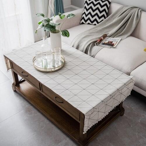 Cotton Linen Printed Tablecloth Table Cloth Mats Dust-proof Cover Tea Table Coth Home Decoration