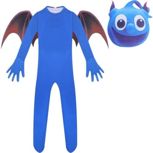 Funny Kids Halloween Costumes Anime Clay Mixer Cosplay Boys Girls Bodysuit and wing Cartoon Disfraces Carnival Party Clothing