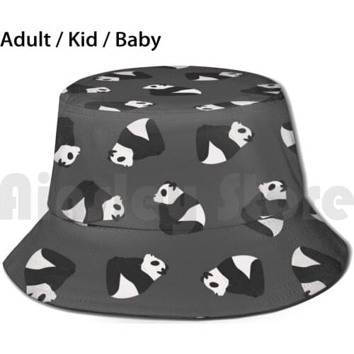 Pondering Panda Midnight Sun Hat Foldable UV Protection Panda Panda Bear Panda Red Panda Cute Kawaii Adorable