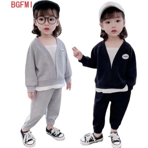 Spring Kids Clothes Girls Sweatshirt Childrens Clothing Sets for Boys Korean 2-6 Yrs Cotton Baby Tracksuit 2pcs Sports Infant