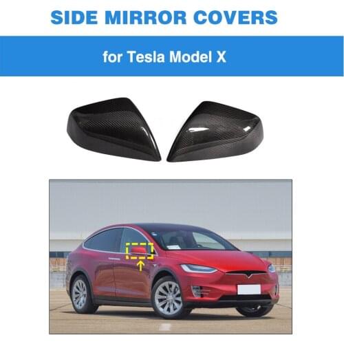 Dry Carbon Car Mirror Cover Caps for Tesla Model X Side Mirror Cap Shell Add-On Style