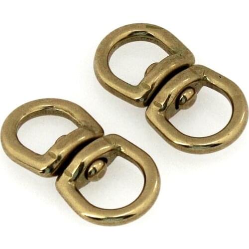 1pcs Solid Brass Swivel Eye Rotating Connector "8"-shape For Keychain Wallet Round Circle Key Ring Metal Buckle