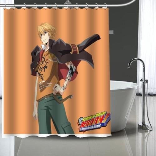 HITMAN REBORN Custom Pattern Polyester Bath curtain Waterproof Shower Curtains DIY Bath Screen Printed Curtain for Bathroom