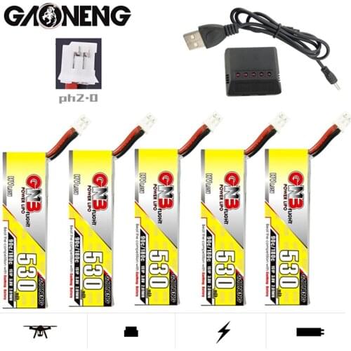 Gaoneng GNB 1S HV LiPo Battery Charger Set 530mAh 90C/180C 3.8V PH2.0 Plug For RC Helicopter Quadcopter FPV Racing Drone Parts