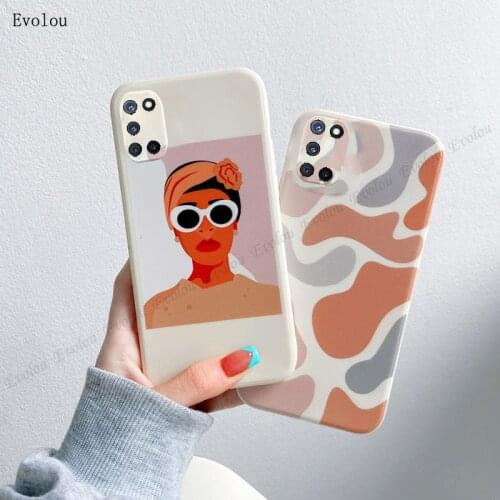 Camera Lens Protection Phone Case For OPPO A93 A72 A55 A52 5G A31 2020 F17 Pro Art Girl Sunglasses TPU Cover For OPPO Reno 5 5G