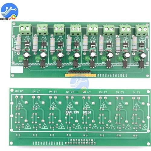 AC 220V 8 Channel MCU TTL Level 8 Ch Optocoupler Isolation Test Board Isolated Detection Tester PLC Processors Module