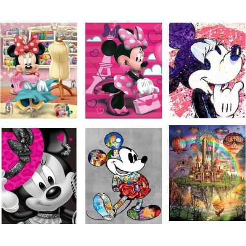Disney Diamonds Painting Cartoon Mickey Series Decor Diamond Rhinestone Embroidery Cross Stitch Home Decortion Chrismas Gift