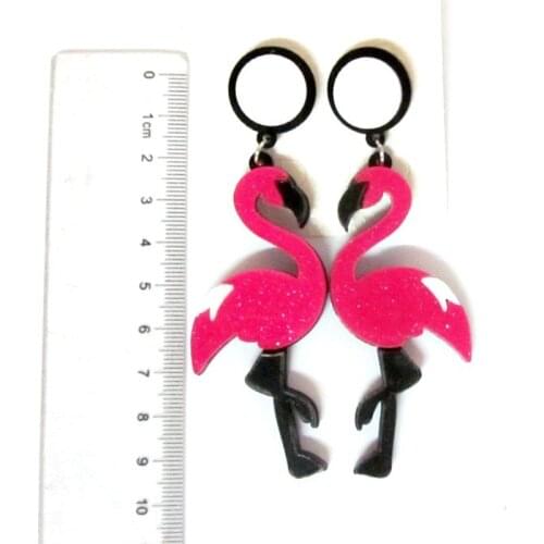 Free shipping 6 pair / lot new arrival items acrylic seabird flamingo earrings