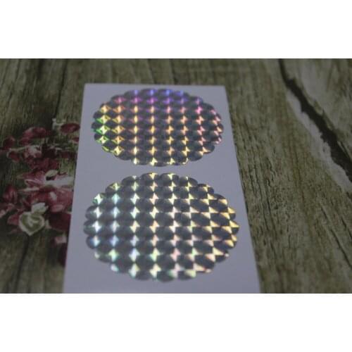 5cm Silver Hologram Scalloped circles sticker, envelope seals