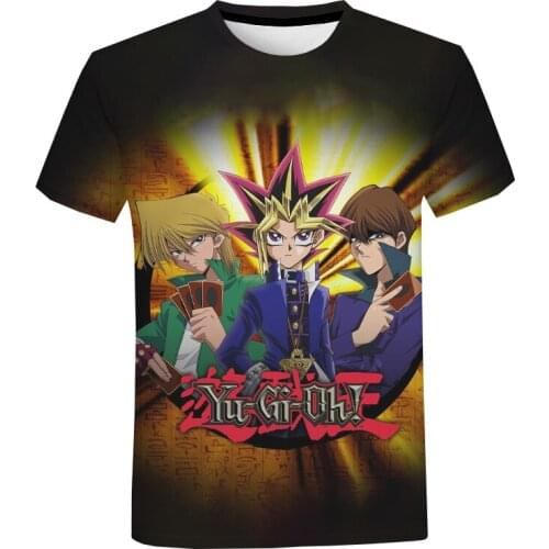 Hot Sale Yu-Gi-Oh! T-shirt Streetwear Men Casual High Street Japan 3D T Shirts Summer Cartoon T Shirt Boys Cute T-shirt Male