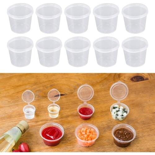 50PCS Disposable Plastic Portion Cups Clear Portion Container With Lids For Jelly Yogurt Mousses Sauce Packaging Sauce Box