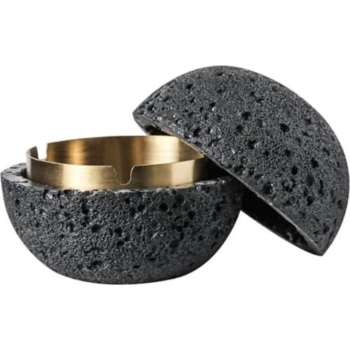 Moon Model Stainless Steel Ashtray with Lid Cement Metal Cigarette Holder Rack