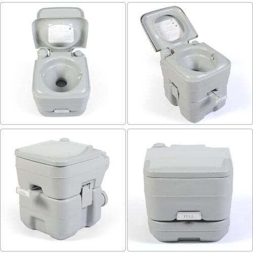 Portable Toilet Indoor Commode Travel Potty Compact Toilet with 5.3 Gallon Waste Tank and Built-In Pour Spout & Washing Sprayer