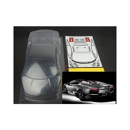 RC lamborghinii Clear Body Fits HPI RS4 Flux GT3 Drift HSP Tamiya On road 1/10