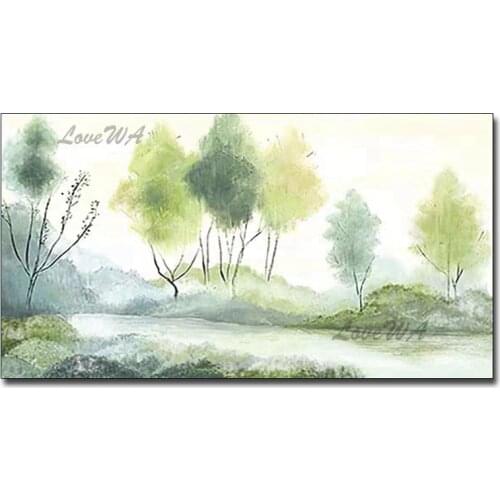 Hand-painted Tree Picture Modern Abstract Acrylic Painting Interior Decoration Unframed Canvas Wall Art For Living Room Decor