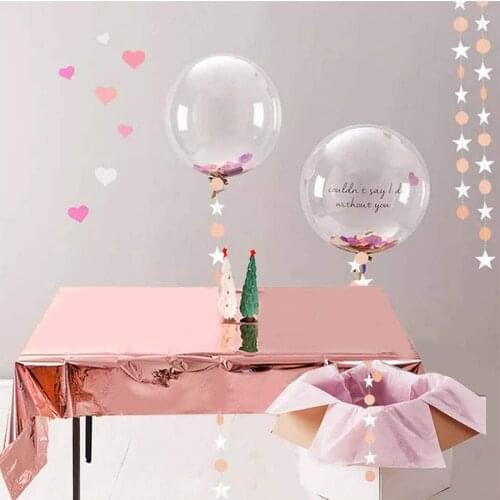 Rose Gold Waterproof Foil Tablecloth Disposable Table Cloths Rectangular Glitter Table Cover Wedding Birthday Party Decorations