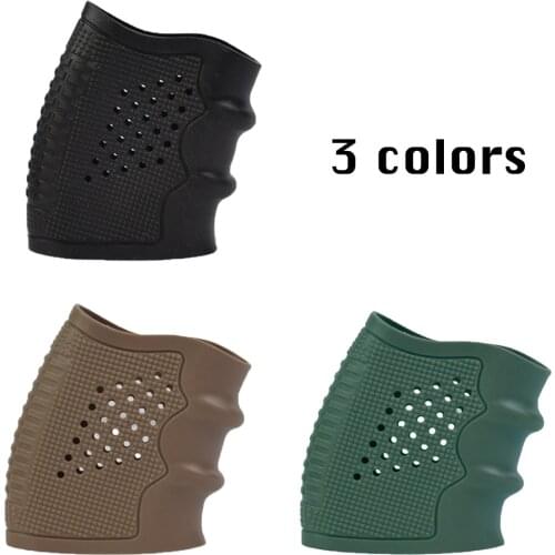 Tactical Rubber Grip Glove Sleeve Anti-Slip Protect Cover Hunting Accessories Airsoft Glock 17 19 Handguns Pistol Sleeve Holster