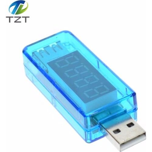 TZT teng Digital USB Mobile Power charging current voltage Tester Meter Mini USB charger doctor voltmeter ammeter Straight blue