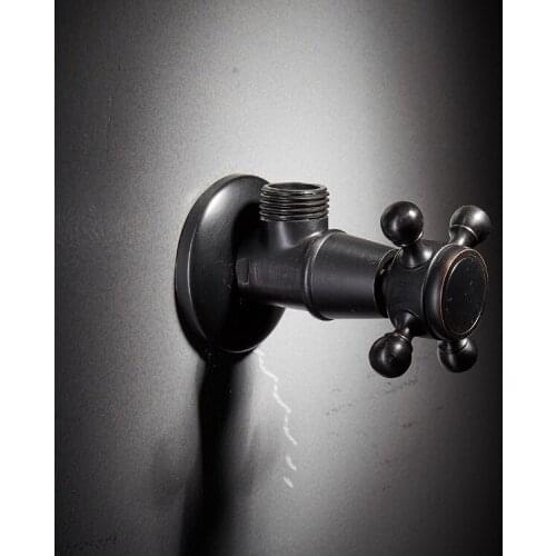 Black Oil Rubbed Bronze 1/2"male Brass Bathroom Angle Stop Valve Gold Finish Filling Valves