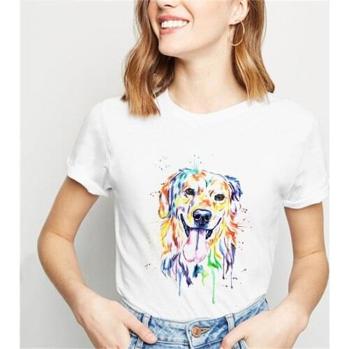 2021 Summer New Short Sleeve T-shirt Dogs Women Tee Shirt Loose Basic Tees Ladies T Shirt Women Casual O-neck Tshirt Top