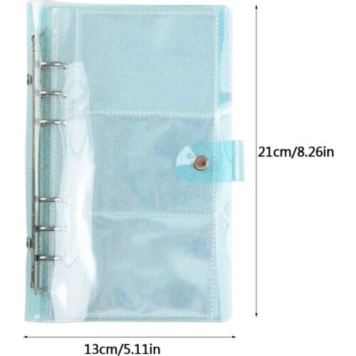 150 Pockets Office Stationery Supplies Transparent Snap Button Closure Gift for Family Friends or Partners Soft PVC