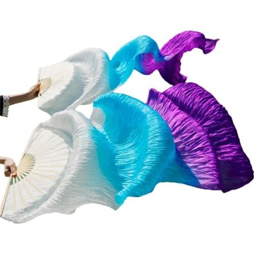 2018 female high quality Chinese silk veils dance fans Pair of belly dancing fans cheap hot sale 3 Color