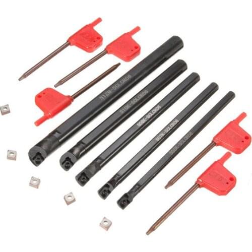 5pcs SCLCR 6/7/8/10/12mm Lathe Boring Bar Tunring Tool With 5pcs CCMT0602 Insert