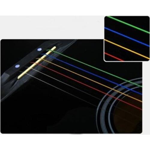 6 Pcs/set Rainbow Colorful Guitar Strings E-A For Acoustic Folk Guitar Classic Guitar