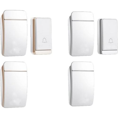 Emitter free of battery 2RX wireless door bell set wireless doorbell ip44 200M work door chime door ring receiver 110-240V