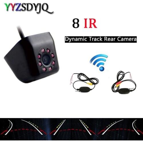 Wireless Transmitter Receiver Bult in Car Intelligent Dynamic Trajectory Tracks Parktronic camera with 8 Infrared Night vision