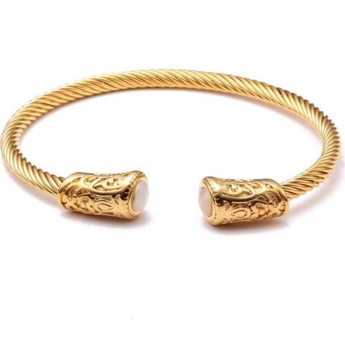 Casting Stainless Steel Vintage Open Cuff Chain Link Bracelets Men Women Jewelry Classic Sporty Charm Party Male Crystal Bangles