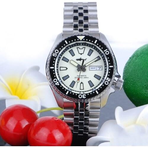 HEIMDALLR Sharkey Undefined SKX007 Watch Men Mechanical NH36A Diver Watch 200m Waterproof Full Luminous Automatic Wristwatch Men