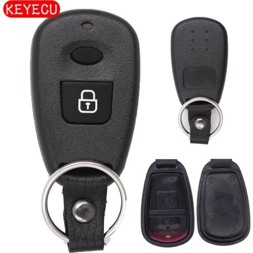 KEYECU 10PCS/LOT Remote Key Shell Case 2 Button Fob + Rubber Button Pad for Hyundai Santa Fe Elantra Without Battery Holder
