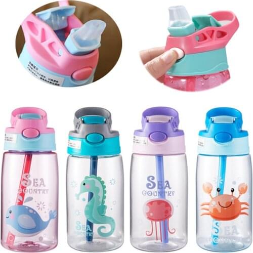 Kids Water Sippy Cup Creative Cartoon Baby Feeding Cups with Straws Leakproof Water Bottles Outdoor Portable Childrens Cups