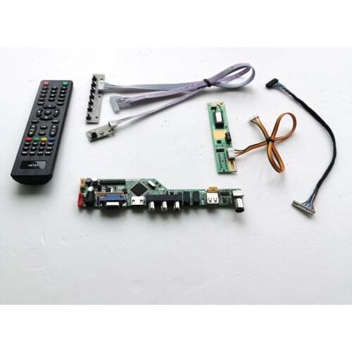 For N121X5-L06/L07 T.V56 controller board USB VGA AV RF LVDS 20Pin 1CCFL keyboard+Inverter+Remote LCD panel monitor DIY kit