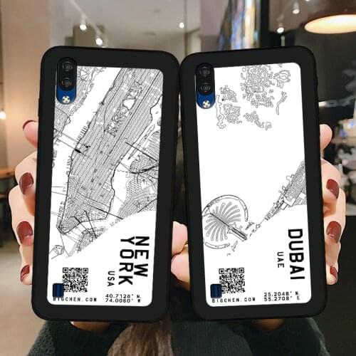 For ZTE Blade A3 A5 A7 2020 Case Black Silicone Soft TPU Cover For ZTE Blade A5 A7 2020 Phone Case Travel world City Map Bumper