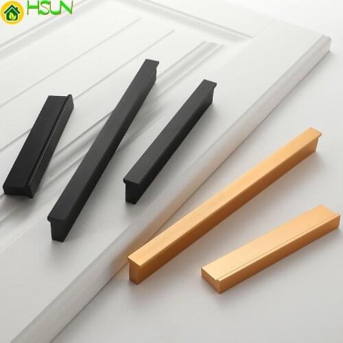 Cabinet Door Handle Long Size 500/600mm Size Black Gold For House Home Apartment Hotel Building Furniture Door Drawer Pull