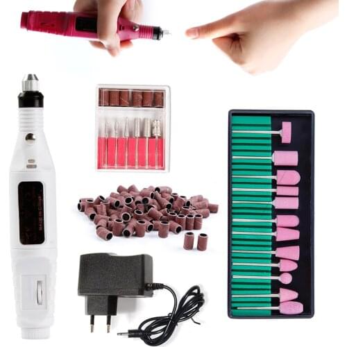 Electric Nail Drills Apparatus for Manicure Gel Cuticle Remover Milling Drill Bits Set Pedicure Machine Sanding Bands Nail Art