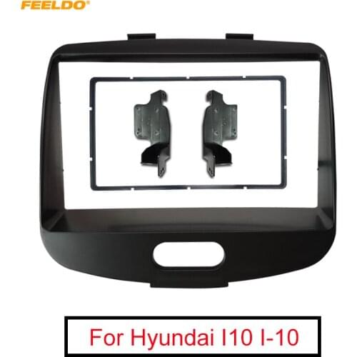 FEELDO Car Stereo Frame Adapter for Hyundai I10 I-10 2008-2013 Audio 2Din Fascia DVD Panel Dash Kit Trim Bezel Cover #AM2583