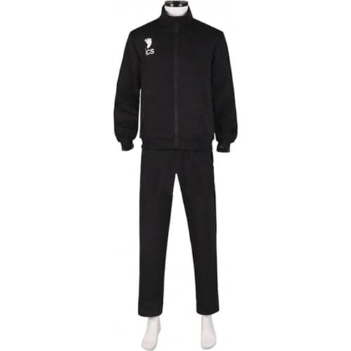 Haikyuu Cosplay Costume Volleyball Team Juvenile Black Sportswear Costume Adult Unisex Black Uniform Jacket Pants Suit L321