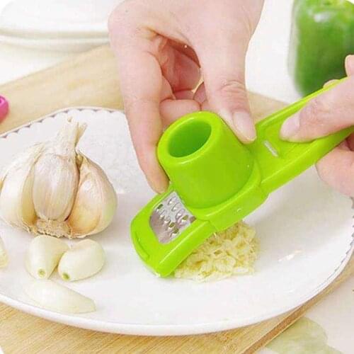 Garlic Crusher Fruit And Vegetable Tools Multifunction Red Stainless Steel Material Easy To Use Household Gadgets Press Squeezer