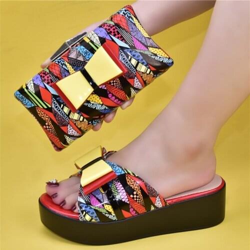 Doershow Italian Matching Shoe and Bag Set red Italian Shoes with Matching Bags High Quality Wedding Shoes and Bag ! SFR1-3