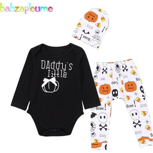 3Piece/Halloween Outfits Baby New Born Clothes Set Cute Cotton Girls Boys Rompers+Pants+Hats Infants And Toddler Clothing BC1793