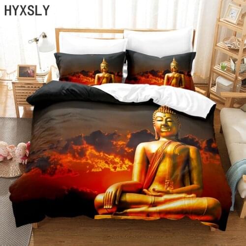 Buddha Statues Bedding Set Mandala Quilt Cover Luxury Bed Sets Bohemian Buddhism Duvet Covers 2/3pcs Queen King Size Bed Linens