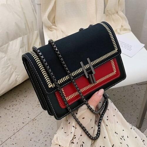 Contrast Color Scrub Leather Crossbody Bags For Women 2020 Shoulder Simple Bag Female Small Handbags And Purses